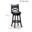 Tabouret de bar de 30 po de hauteur avec finition naturelle et siège chaud en tissu anthracite-1202567235-1202567245