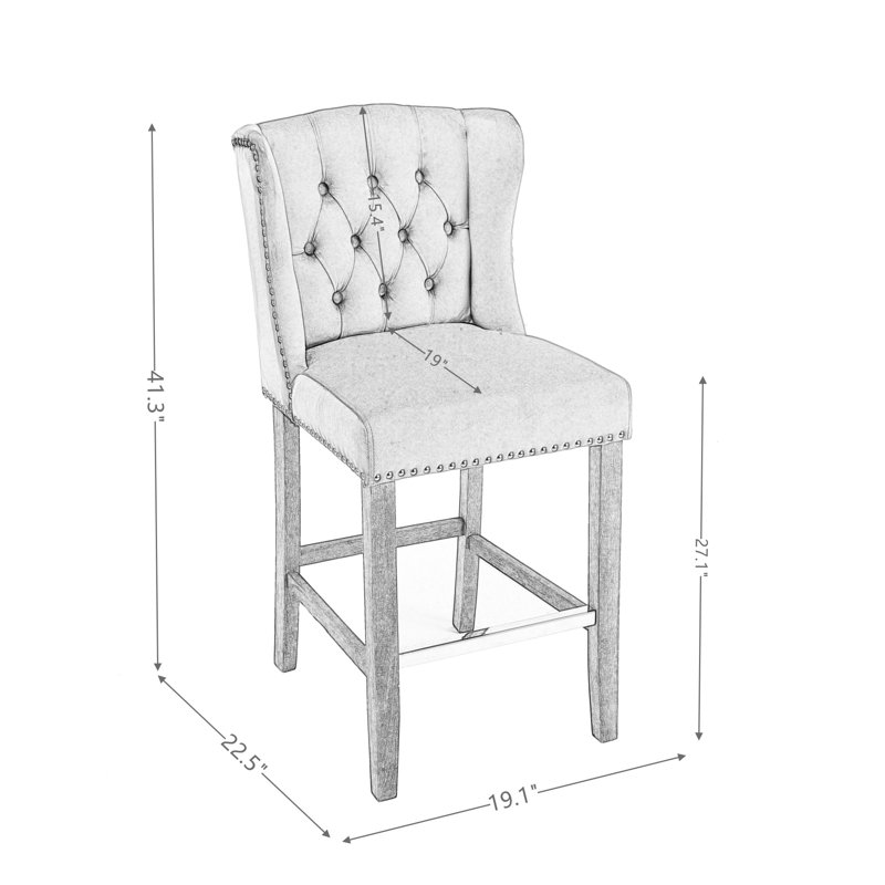 Tabouret de bar 27,1 po, gris