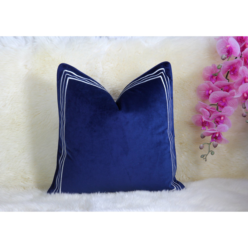 Embroidered Velvet Reversible Pillow Cover