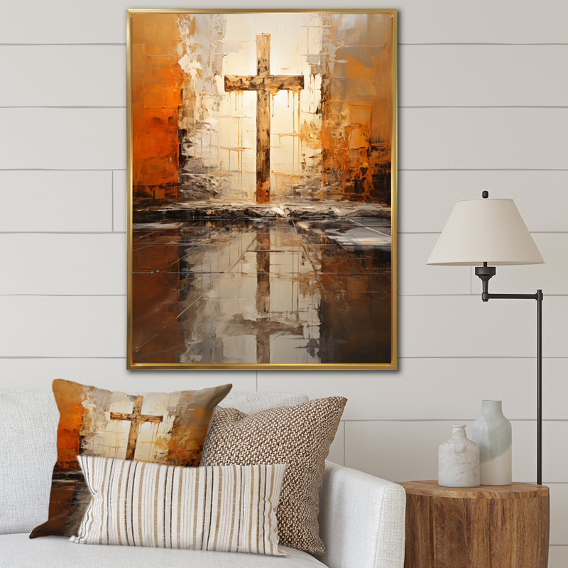 Iayana Christianity Christian Devotion, H 20 po x l 12 po x P 1 po, Cadre flottant doré