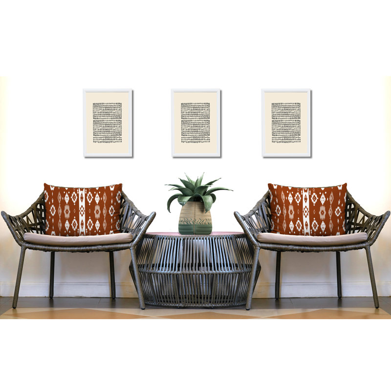 Oreiller réversible intérieur / extérieur Nita, 25 x 18, Orange brûlé