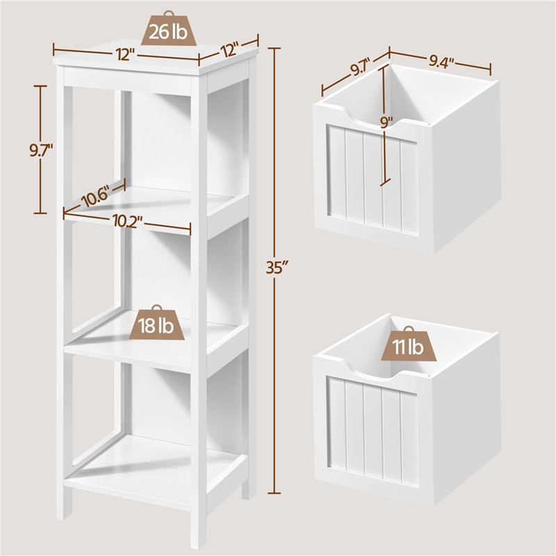 Zemple Bathroom Cabinet, White