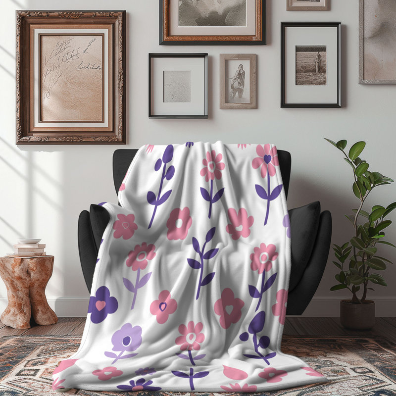 Mauve - couverture sherpa de qualité supérieure 1 pièce, L 60 po x L 80 po