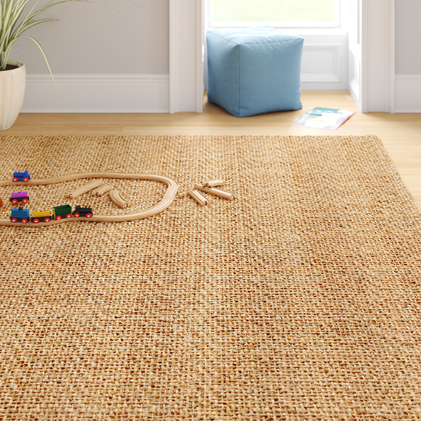 Jute Rug 100% Natural Jute Handmade Style Braided Runner 2x3 Feet