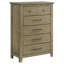Ensemble de chambre à coucher 5 pièces, lit Mid-Century moderne, une table de chevet, une commode, un miroir de commode et une commode-130033260-130033261