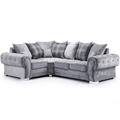 Verona Scatter Grey Fabric Left Corner Sofa
