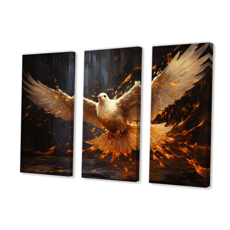 Golden Dove Grace I - ensemble d'art sur toile Dove, H 28 po x l 36 po