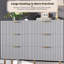 Zebra 6-Drawer Cabinet – Honeycomb Design, Gold Handle, Matt Grey
