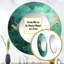 Emerald Euphoria I - miroir de paysage, miroir mural rond vert unique, impression d'art en métal-97183140