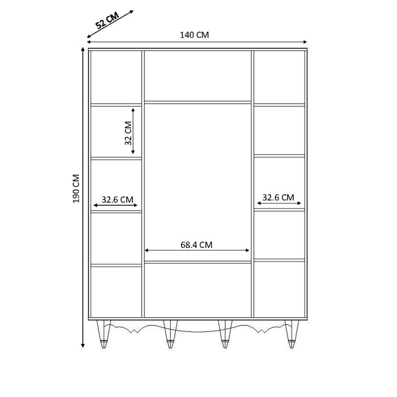 Vallejos 4 Door Manufactured Wood Wardrobe