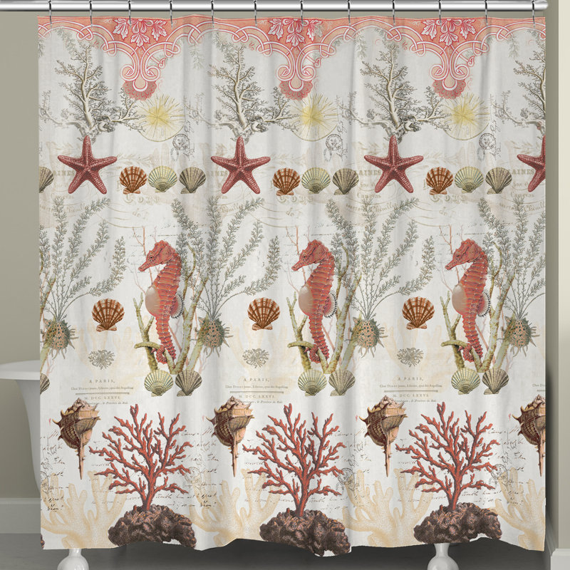 Ornate Coral Shower Curtain