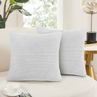Striped Square 18cmX18cm Velvet Cushion Cover