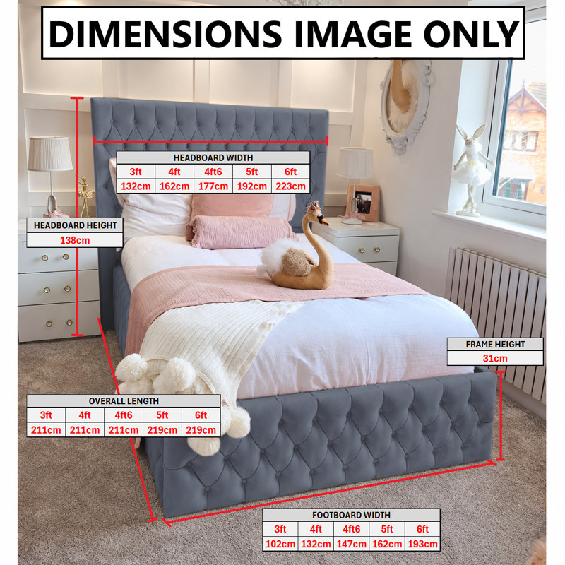 Tharpe Upholstered Ottoman Storage Bed, Single (3'), Coffee