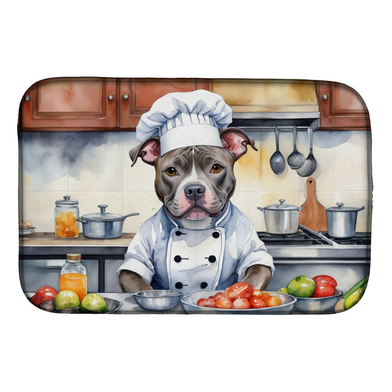 Tapis de séchage Pit Bull Terrier The Chef