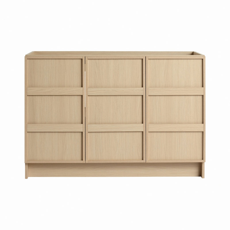 Armoire de salle de bain autoportante avec portes à fermeture en douceur