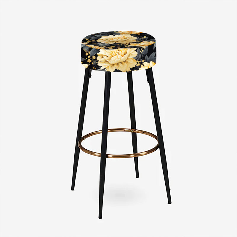 Ensemble de 2 tabourets de bar damas jaune