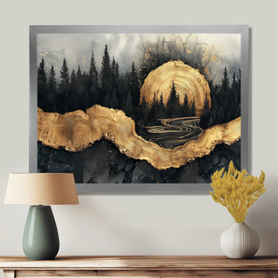 Forêt forêt de cristal onyx noir III - forêt, art mural