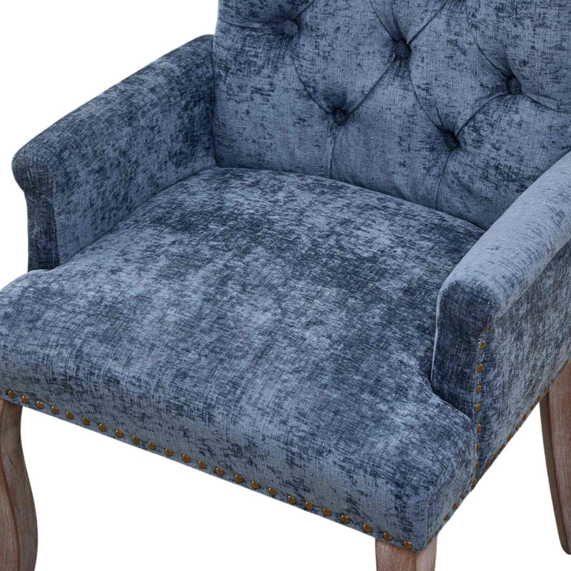 Chaises de salle à manger rembourrées Seita, 4, Bleu