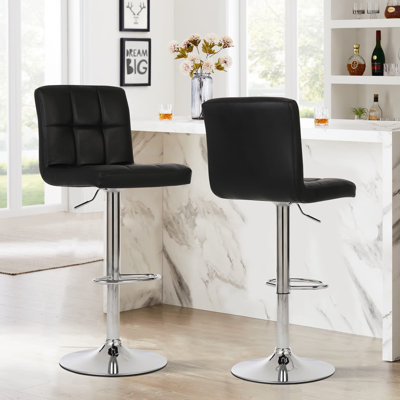 Adjustable Height Counter Stool with Metal Frame