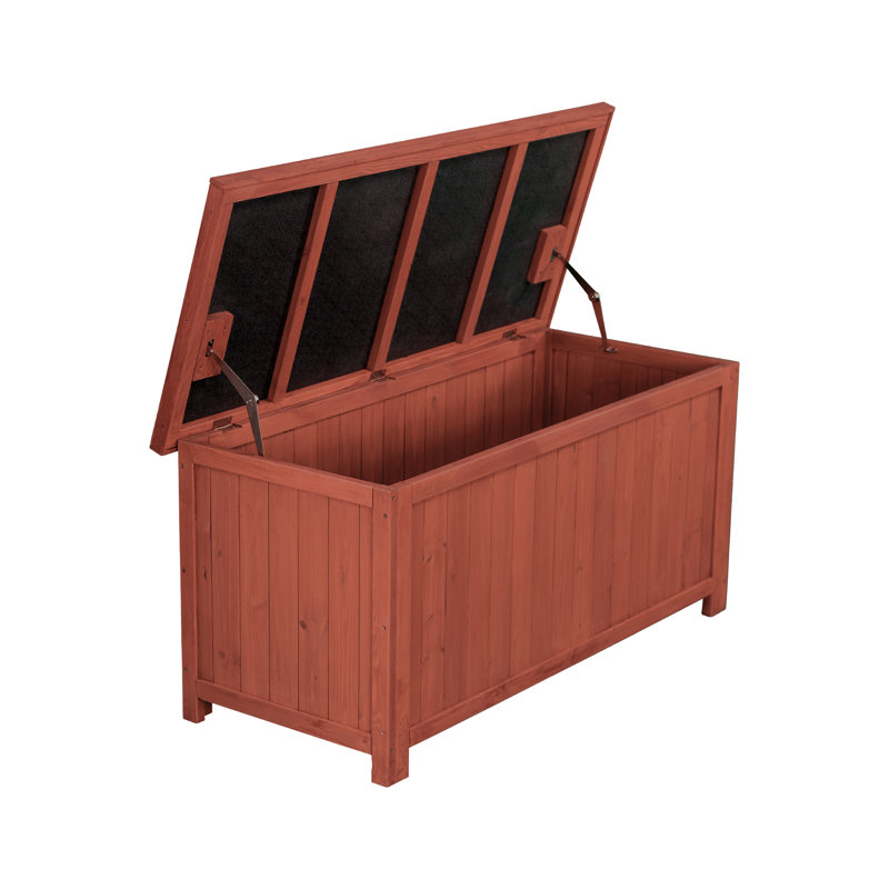 Coffre de terrasse en bois massif 67 gallons