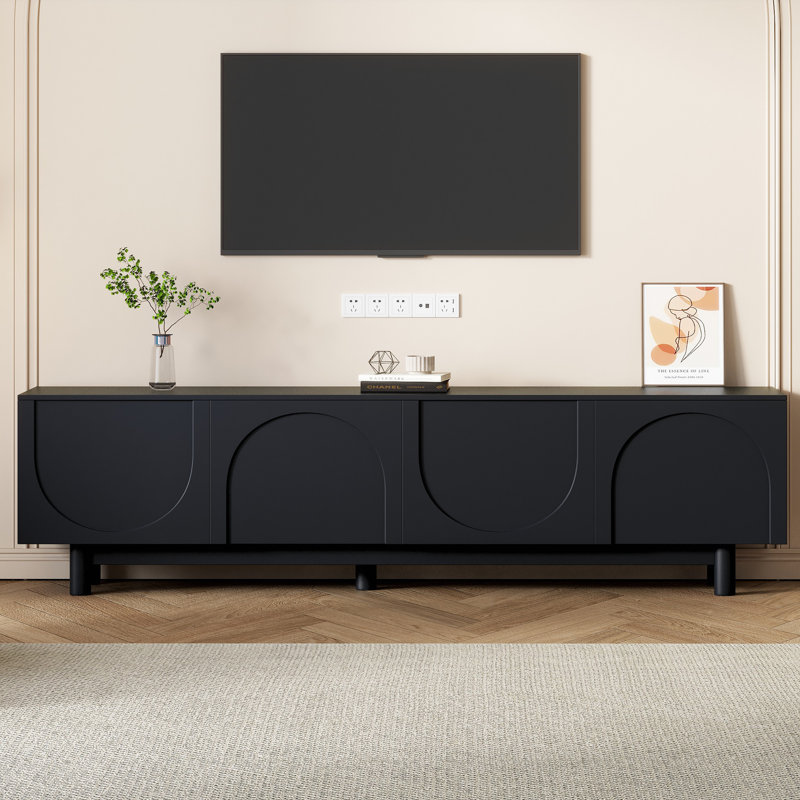 Stephone TV Stand for TVs up to 78", Black