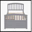 Lit plateforme simple avec 6 tiroirs, gris et blanc