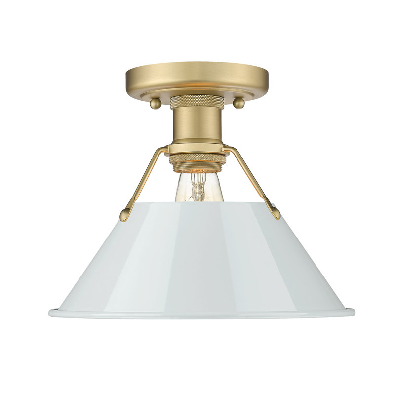 Weatherford Flush Mount, Brushed Champagne Bronze, Dusky Blue