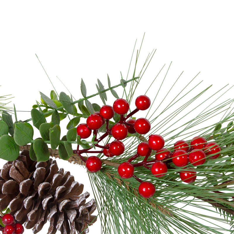 Guirlande de Noël 5 pi x 10 po pin et eucalyptus artificiel - non éclairé
