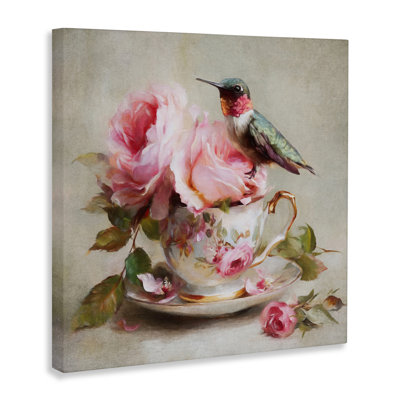 Hummingbird & Tea Cup Canvas, design by Tina LeCour