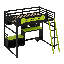 Lit mezzanine en bois avec bureau-1746372642