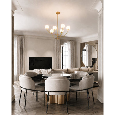 Lustre en laiton traditionnel 6 lumières Cleckley
