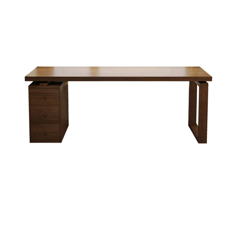 Bureaux rectangulaires en bois massif noyer foncé, H 29,53 po x l 62,99 po x P 23,62 po