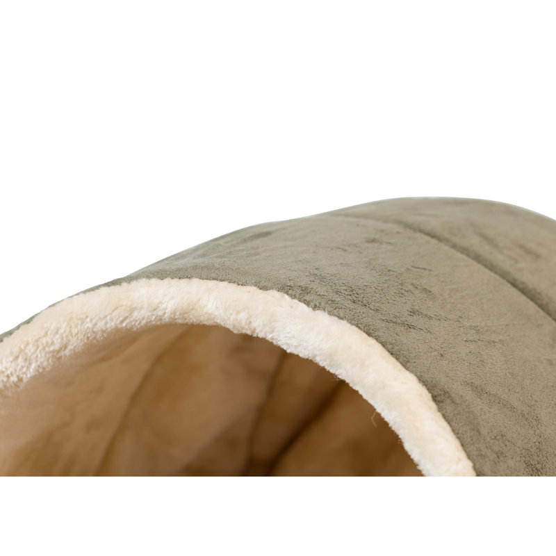 Lit rectangulaire pour chat, Vert laurier et beige