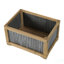 Set Of 2 Rectangular Rustic Planter, L:20X14x11.5" S:17X12x10"