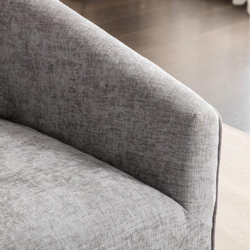 Fauteuil pivotant gris 360 avec revêtement en chenille - Option de sièges confortables de qualité, Gris