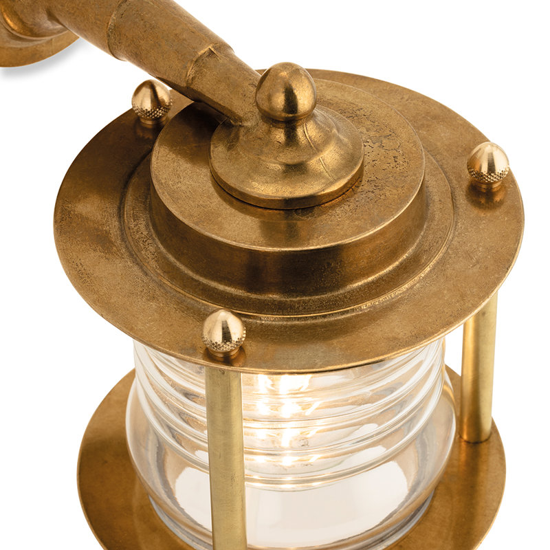 Brass 16cm H Outdoor Wall Lantern