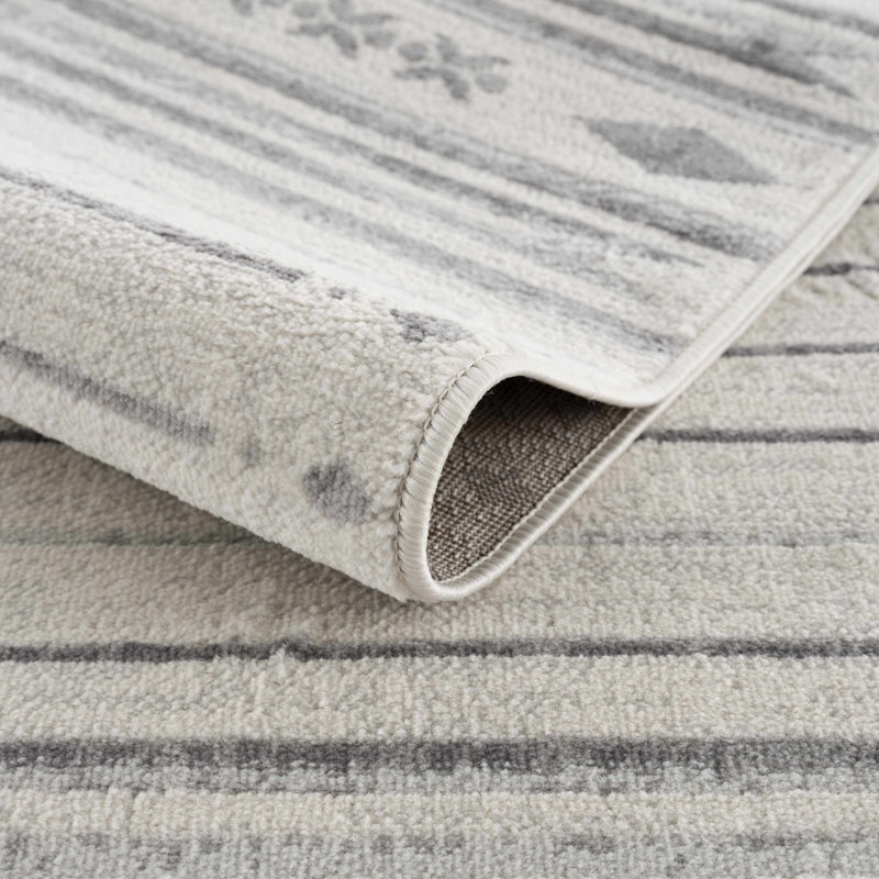 Tapis blanc / beige Dounia, Rectangle 6 pi 7 po x 9 pi
