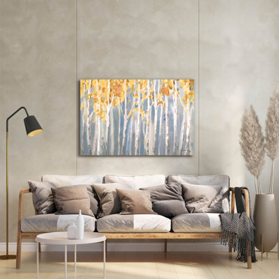 «Golden Birches Spice» par Danhui Nai, art mural en verre acrylique