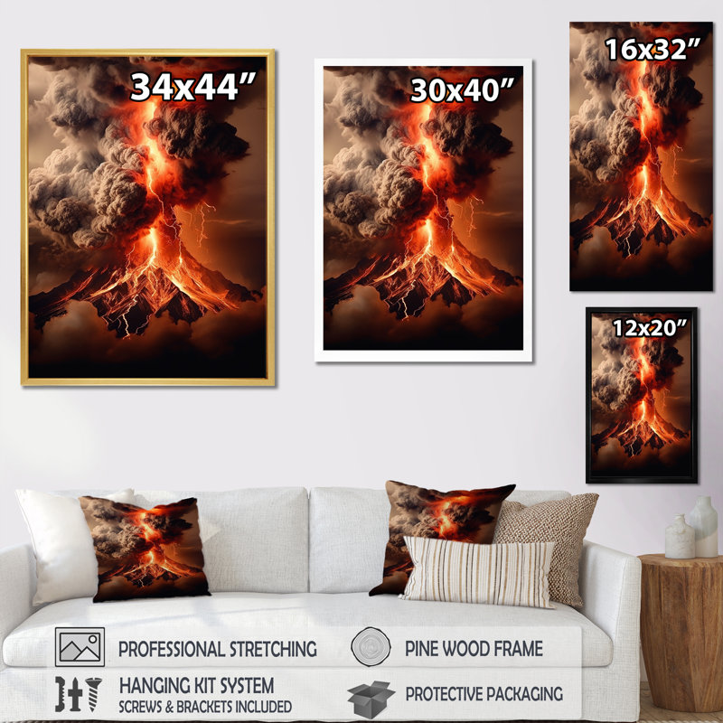 Volcan Volcanic Emissions IV sur impression sur toile, H 32 po x l 24 po x P 1 po, Toile tendue