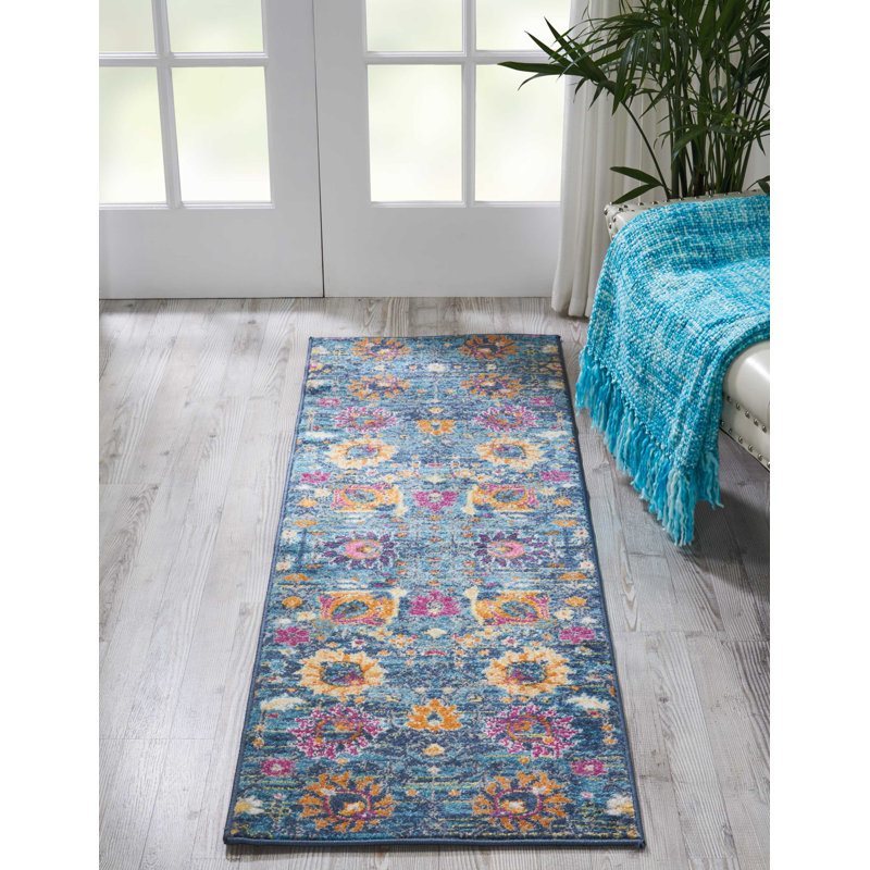 Tapis bleu denim Justien, Tapis de passage : 1 pi 1 po x 6 pi