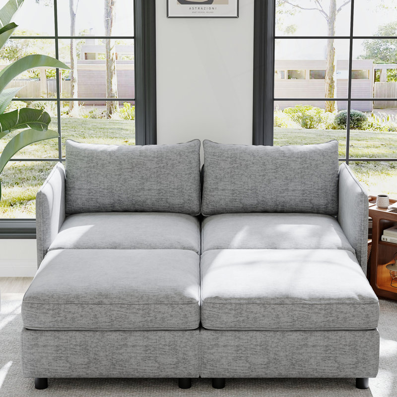 Canapé moderne avec rangement, Gris