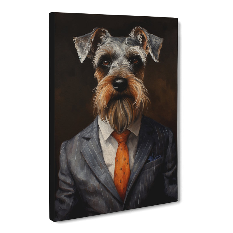 Schnauzer In A Suit No.5 - No Frame Print, 60cm H x 40cm W x 3cm D