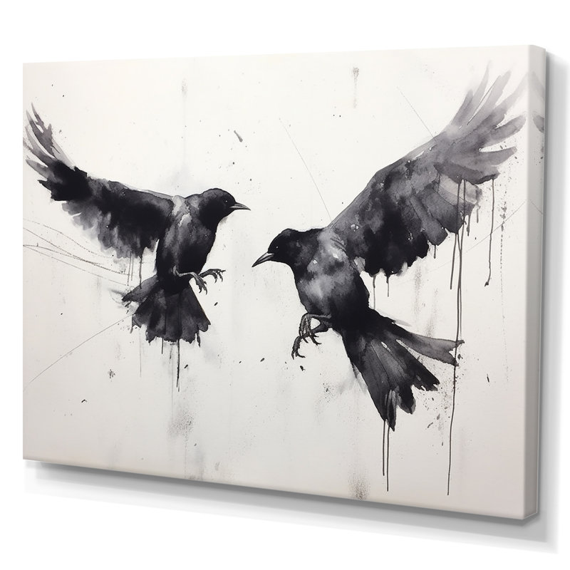 Impression sur toile, corbeau mystique - Mystic Ravens I, H 16 po x l 32 po x P 1 po, Toile tendue