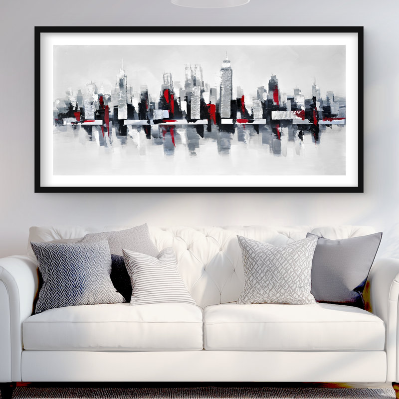 Paysage urbain gris et rouge, Noir