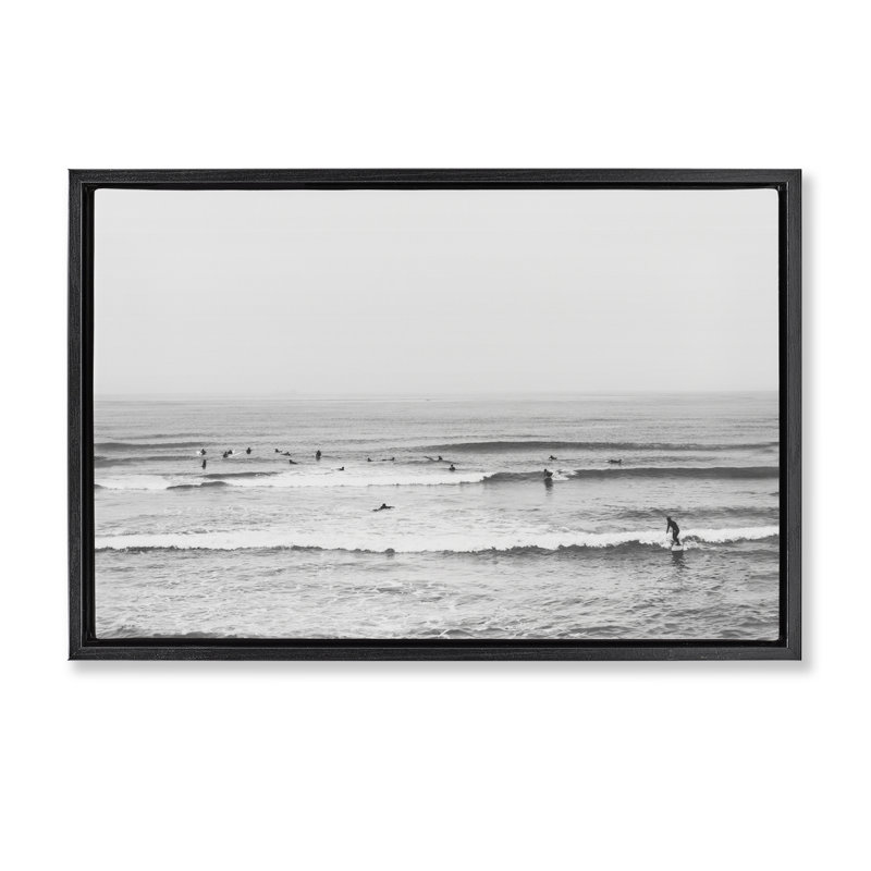 Cadre flottant Surfers Rider Waves, Cadre flottant noir de jais, H 17 po x l 25 po