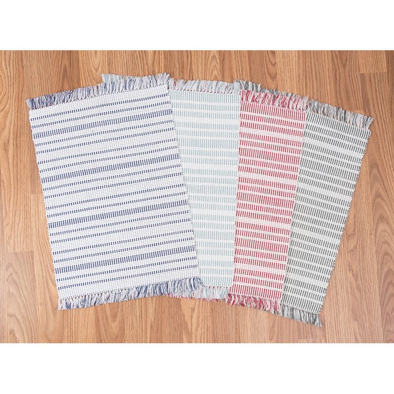 Ensemble de napperon en coton 6 pièces cruce, Rouge