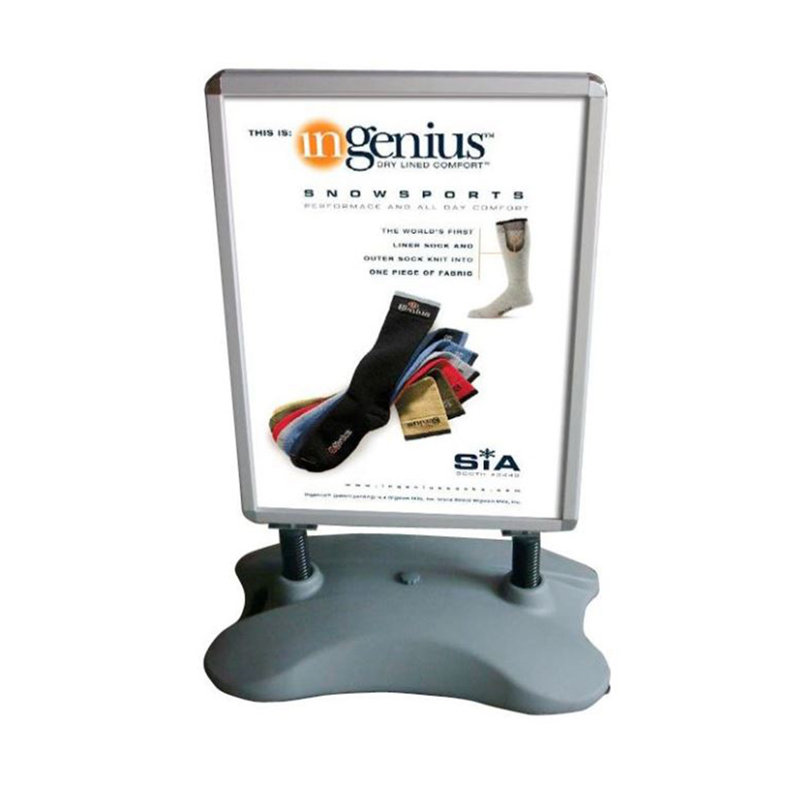 Gray Aluminum Double-Sided Outdoor Poster Frame Stand 24" x 32"