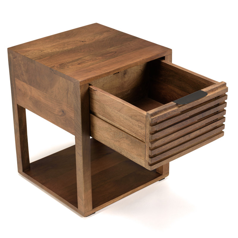 Ilia 40cm W Solid Wood Bedside Table