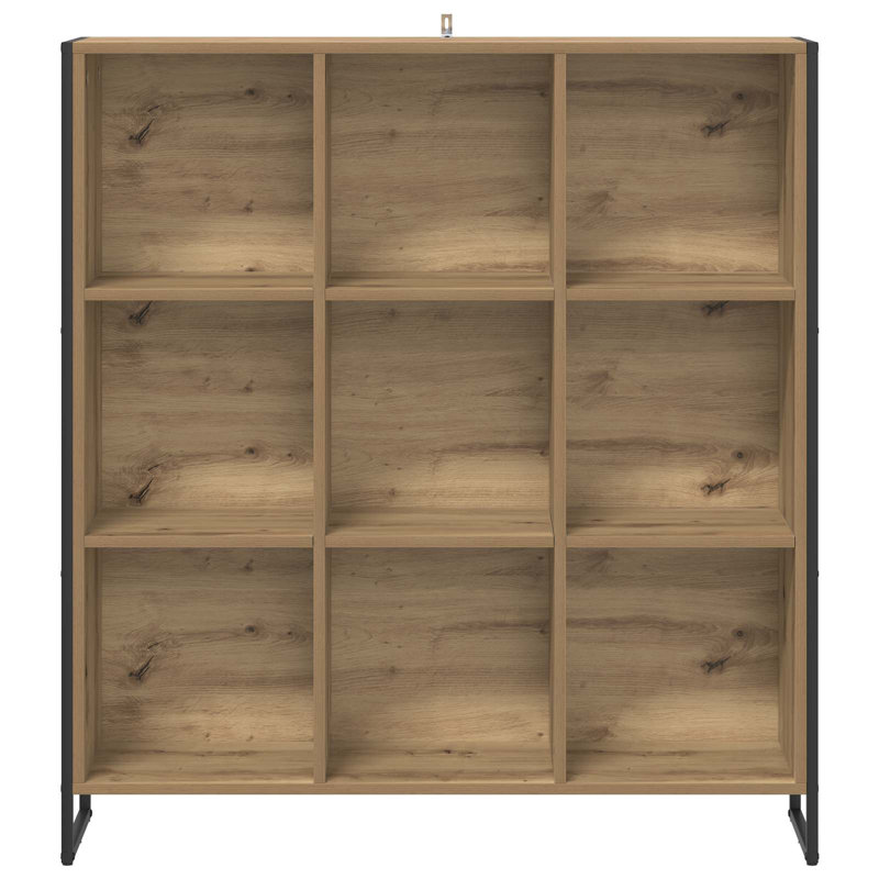 108 cm H x 99.5 cm W Steel Book Cabinet Bookcase, Artisian Oak