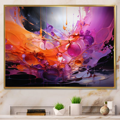 Collage de fractales abstraites orange, gambe et mauve
